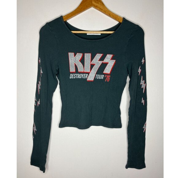 Daydreamer Women's Small Large KISS Destroyer Tour '76 Long Sleeve Thermal Top - Picture 1 of 9